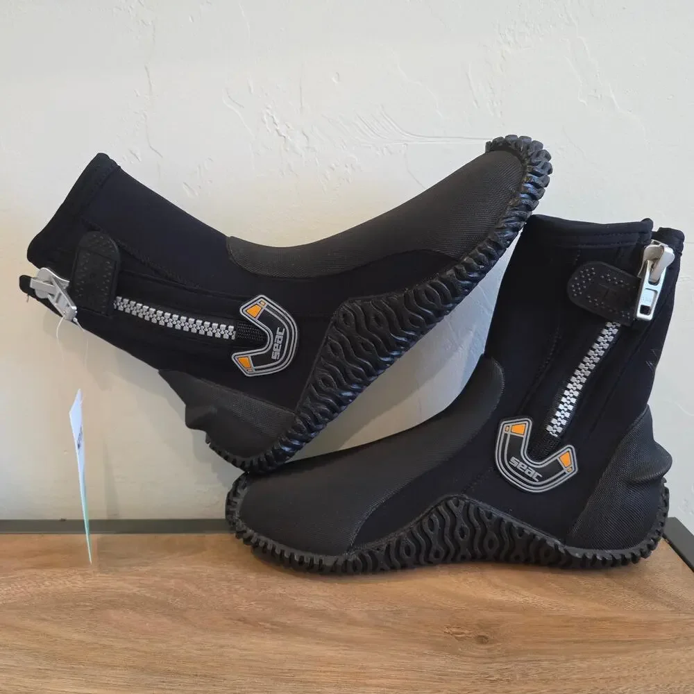 SEAC 5mm Neoprene Dive Boots US 7.5 EU 40-41 Black Scuba Water Shoes NWT